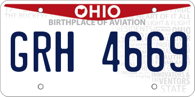 OH license plate GRH4669