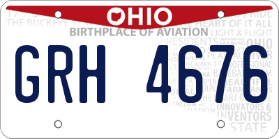 OH license plate GRH4676