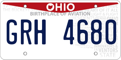 OH license plate GRH4680