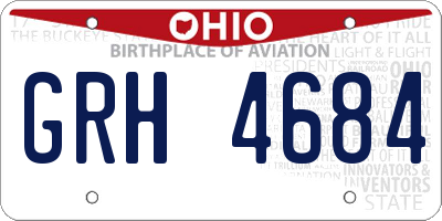 OH license plate GRH4684