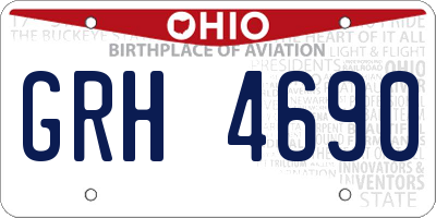OH license plate GRH4690