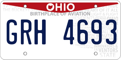 OH license plate GRH4693