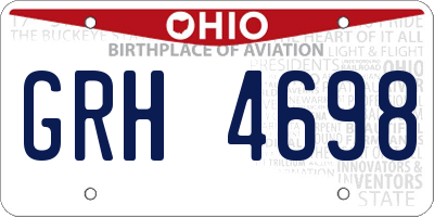 OH license plate GRH4698