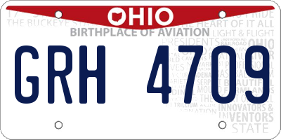 OH license plate GRH4709