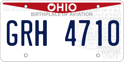 OH license plate GRH4710