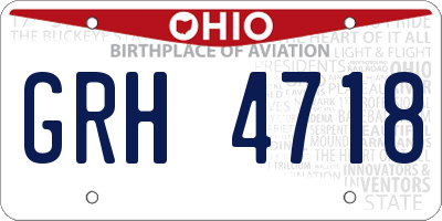 OH license plate GRH4718