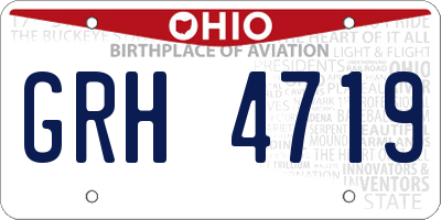OH license plate GRH4719