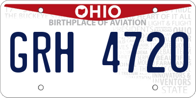 OH license plate GRH4720