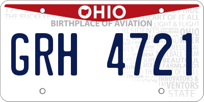 OH license plate GRH4721