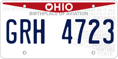 OH license plate GRH4723
