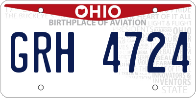 OH license plate GRH4724