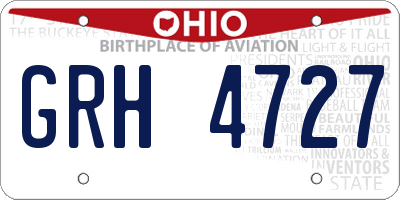 OH license plate GRH4727