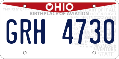OH license plate GRH4730