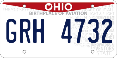 OH license plate GRH4732