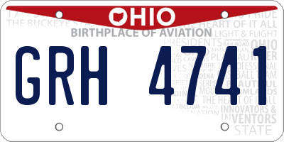 OH license plate GRH4741