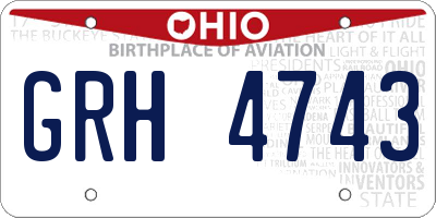 OH license plate GRH4743