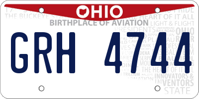 OH license plate GRH4744