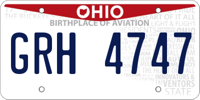 OH license plate GRH4747