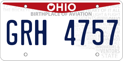 OH license plate GRH4757