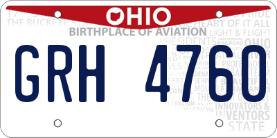 OH license plate GRH4760
