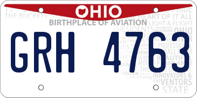 OH license plate GRH4763