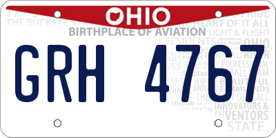 OH license plate GRH4767