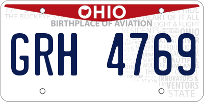 OH license plate GRH4769