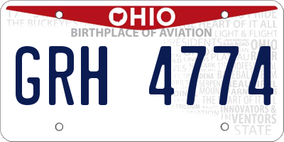 OH license plate GRH4774