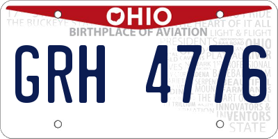 OH license plate GRH4776