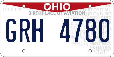 OH license plate GRH4780