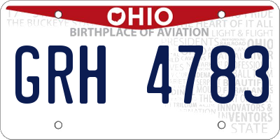 OH license plate GRH4783