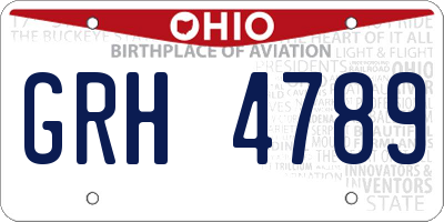 OH license plate GRH4789