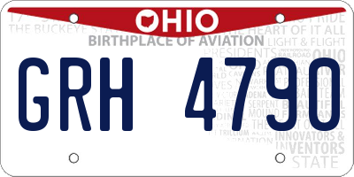 OH license plate GRH4790