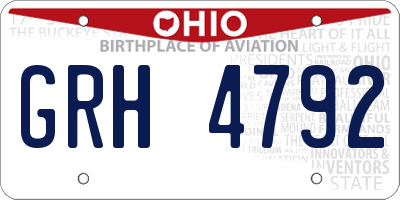 OH license plate GRH4792