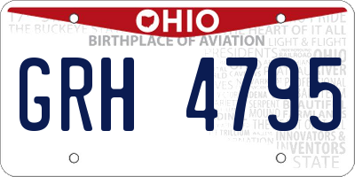 OH license plate GRH4795