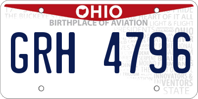 OH license plate GRH4796