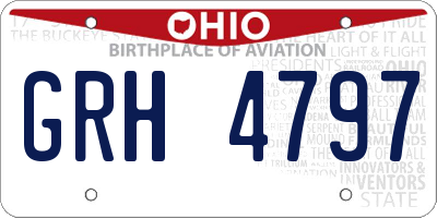 OH license plate GRH4797