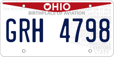 OH license plate GRH4798