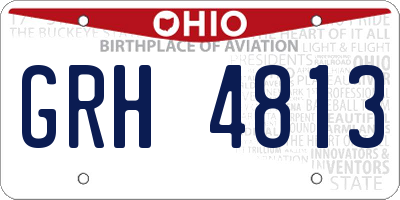 OH license plate GRH4813