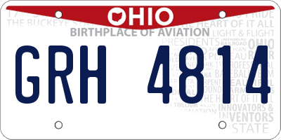 OH license plate GRH4814