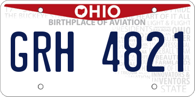 OH license plate GRH4821