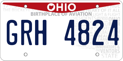OH license plate GRH4824