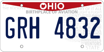OH license plate GRH4832