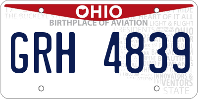 OH license plate GRH4839