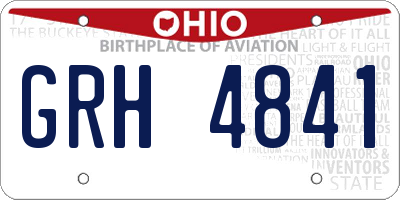 OH license plate GRH4841