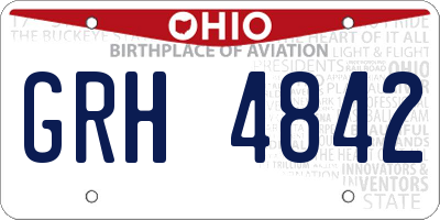 OH license plate GRH4842