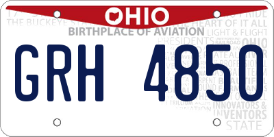 OH license plate GRH4850