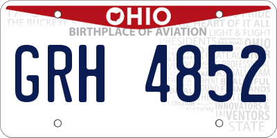 OH license plate GRH4852
