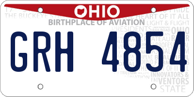 OH license plate GRH4854