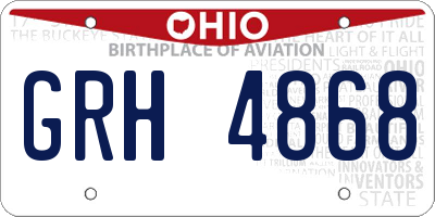 OH license plate GRH4868
